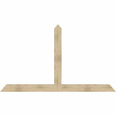 Ekena Millwork Portland Rough Sawn Timber Gable Bracket, Douglas Fir, 96"W x 56"H x 4"D x 6"F, 14/12 Pitch GBW096X56X0406POR00RDF